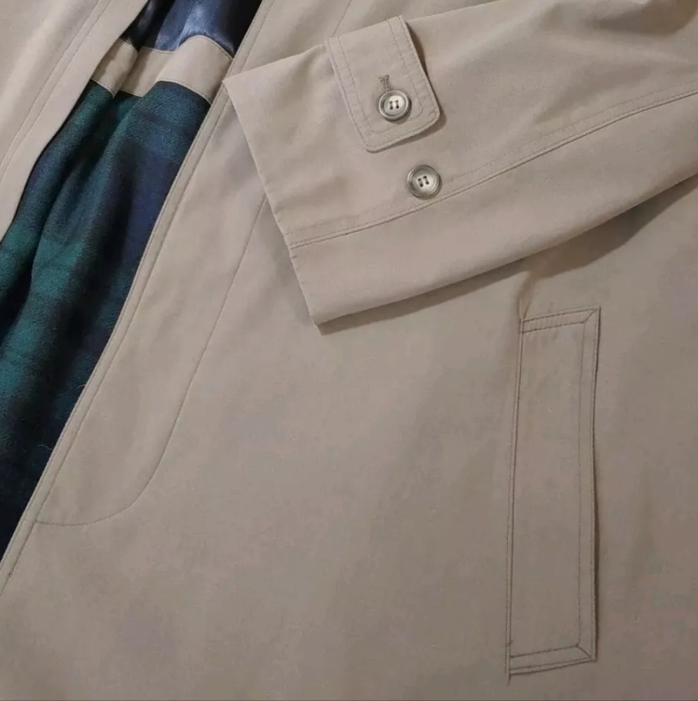 Ralph Lauren Trench Coat 44L Wool Liner Old Money English Country Khaki Green - Picture 6 of 16
